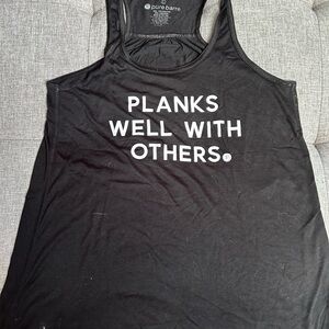 Pure Barre Black Tank Top - Planks Well With Others